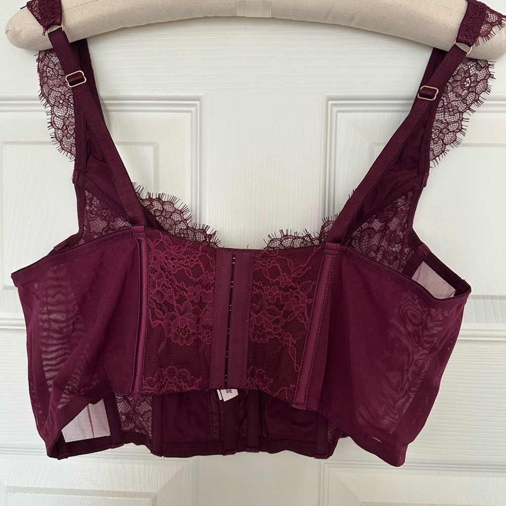 NWOT Corset Top Bustier Top Wine Berry Victoria’s Secret - Picture 5 of 6